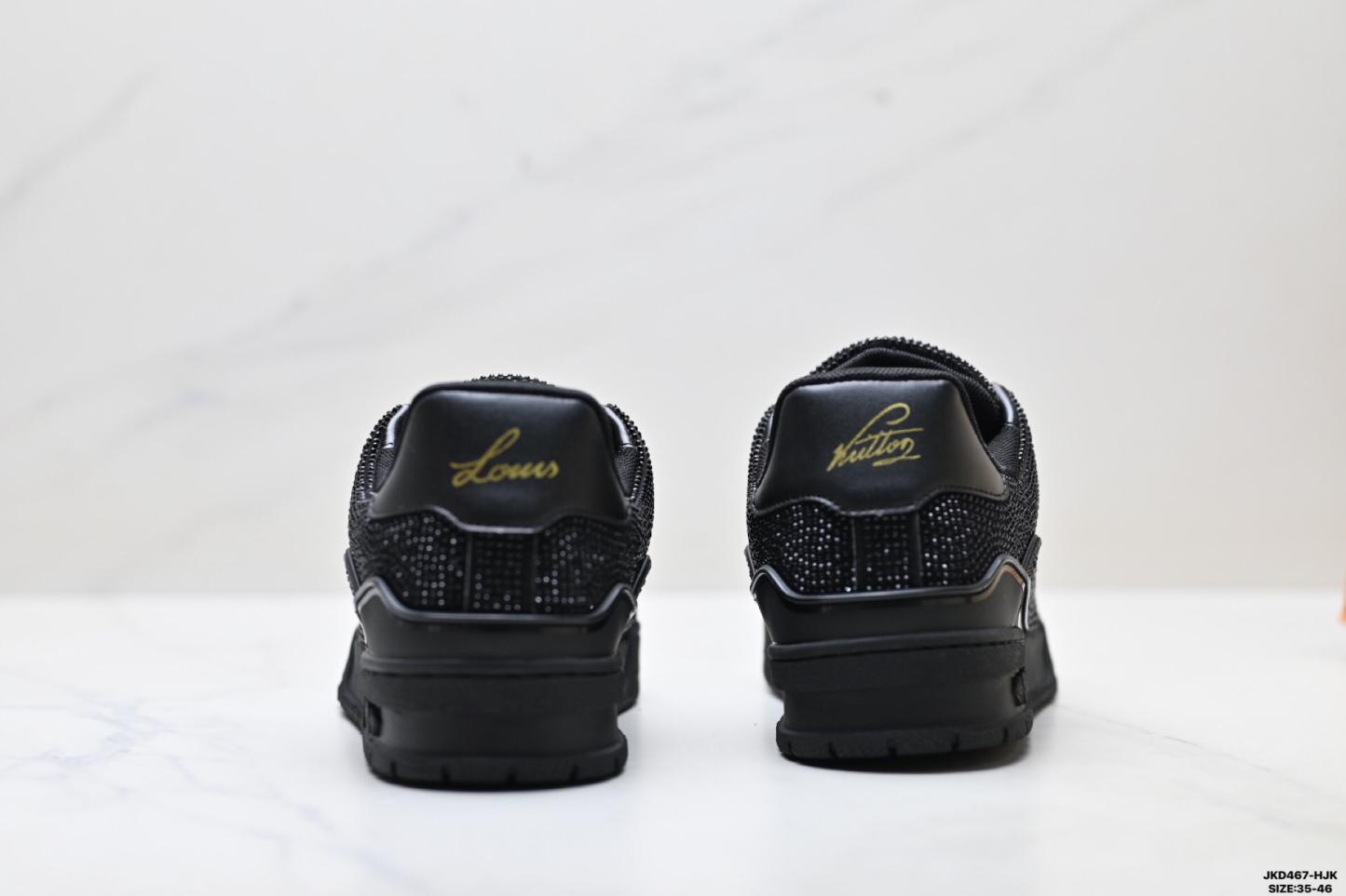 Louis Vuitton Trainer Sneaker Low スニーカー ブラックラインストーン