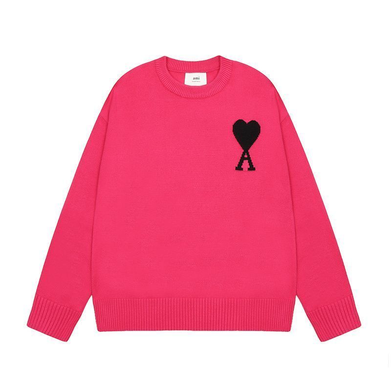 【AMI PARIS】 アミ パリス Intarsia Sweater ハートロゴ ニット ロゴ セーター オーバーサイズ