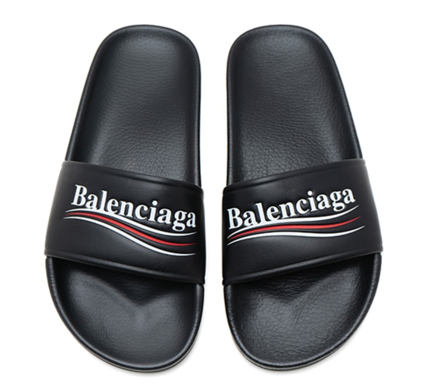 ★BALENCIAGA★ブラックウェーブロゴサンダル★