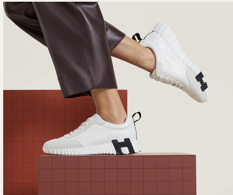 【大人気◆レザー×軽量ソール】HERMES バウンシング スニーカー