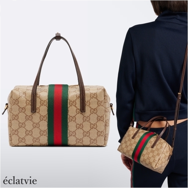GUCCI ウェブ ストライプ付き ミニ ボストンバッグ 876057FAF8R