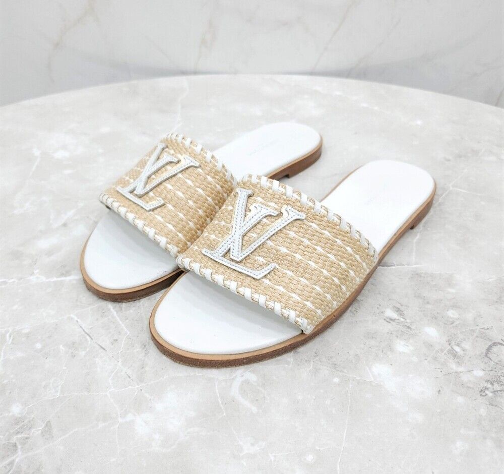 ルイヴィトン LV モノグラム ラタン サンダル スリッパ