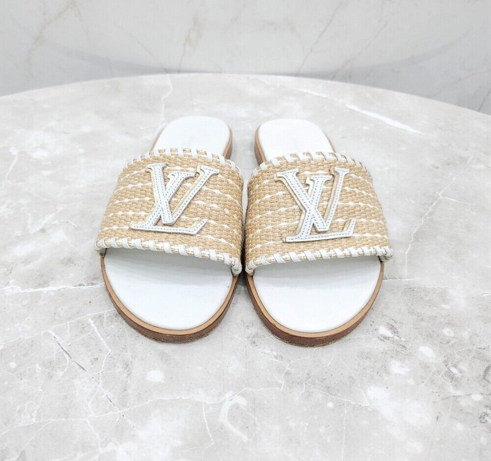 ルイヴィトン LV モノグラム ラタン サンダル スリッパ