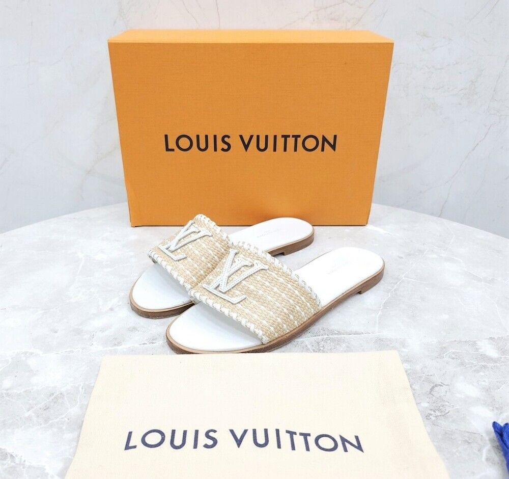 ルイヴィトン LV モノグラム ラタン サンダル スリッパ
