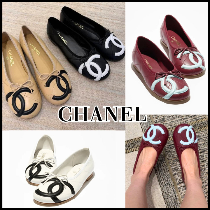 26M★ココビーチ【CHANEL】CCロゴ　バレリーナ
