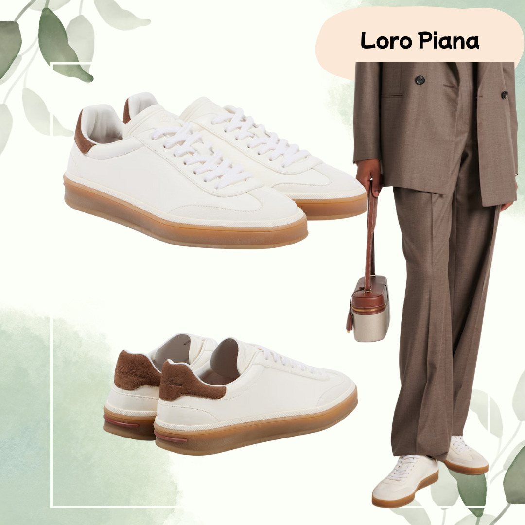 ◆Loro Piana◆テニスウォーク スエードトリムレザースニーカー