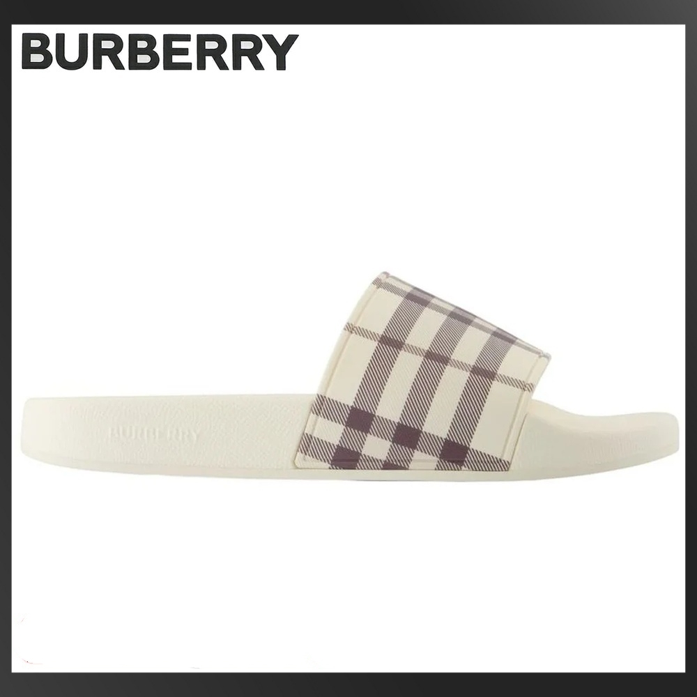 【BURBERRY】 チェック スリッポン スライド