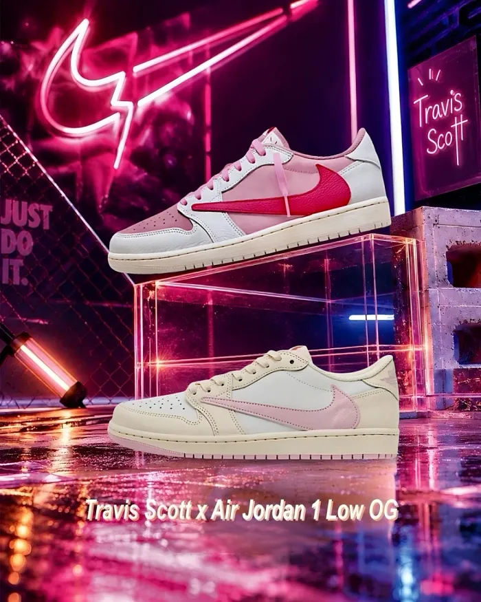 🔥新製品 | 再入荷★Travis Scott x Nike Air Jordan 1 Low OG Shy Pink & Tropical Pink ★超人気♪入手困難