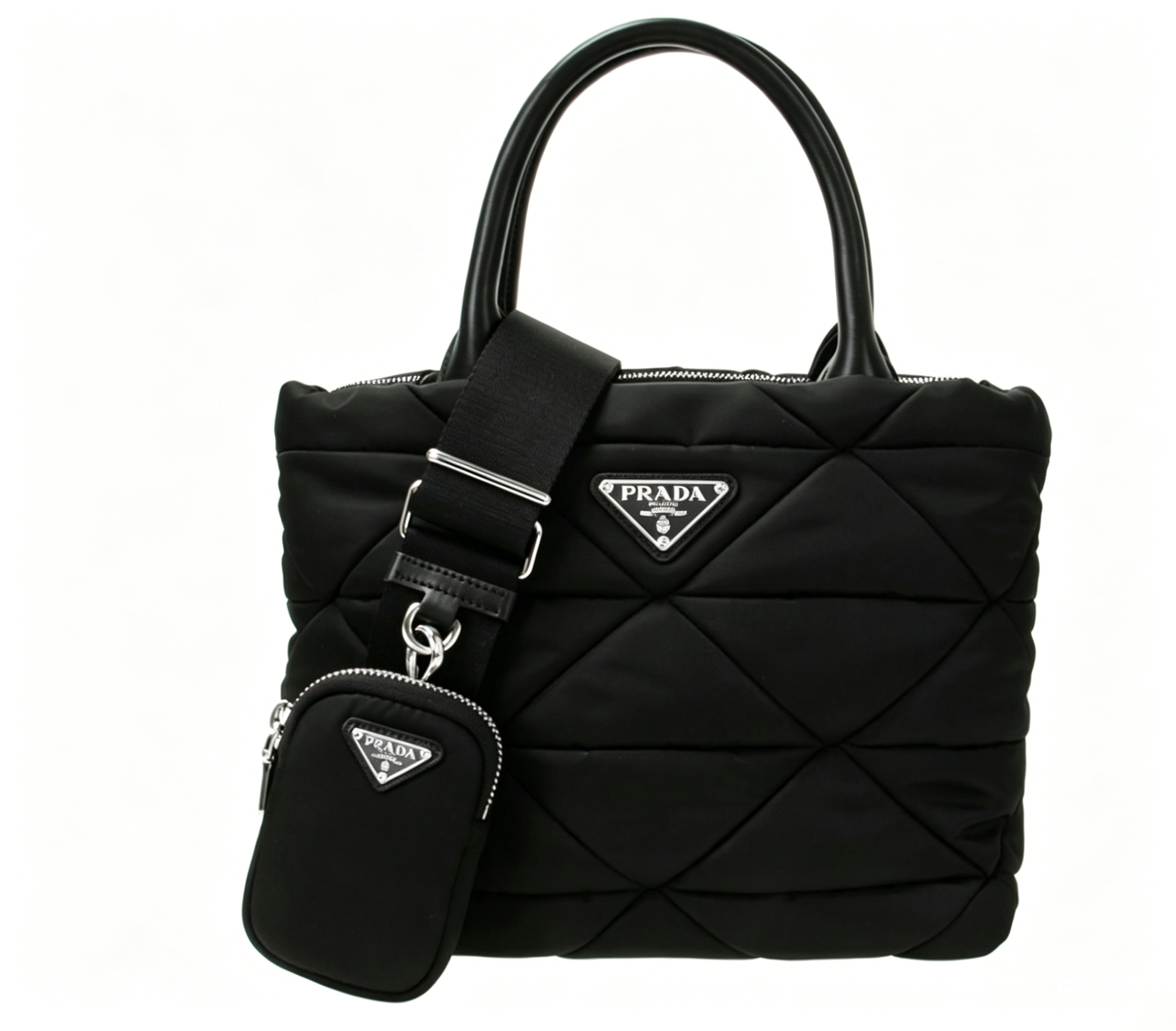 送料関税込☆PRADA パデッド Re-Nylon トート ショルダーバッグ