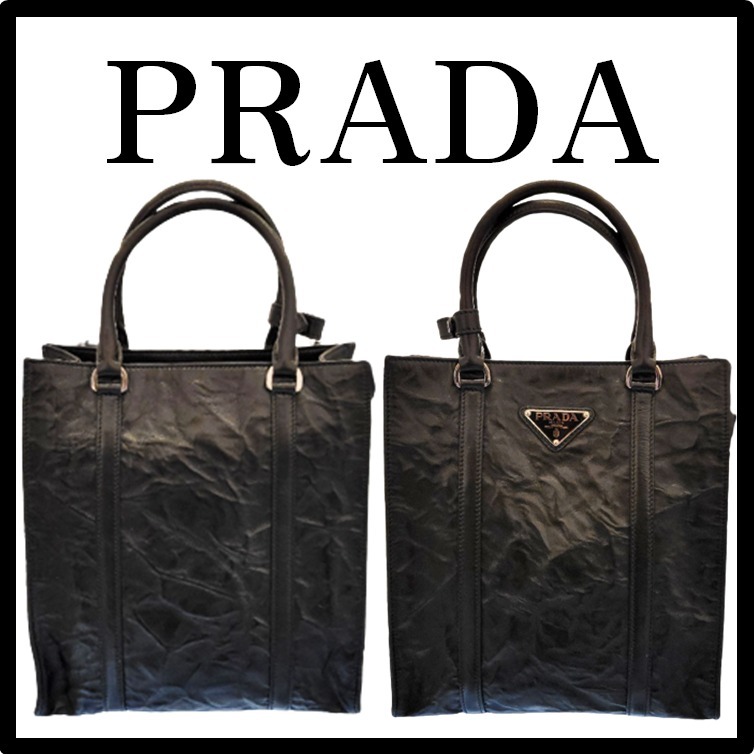★PRADA★ナッパ レザー ミニ トート ショルダーパック-BRAND OFF