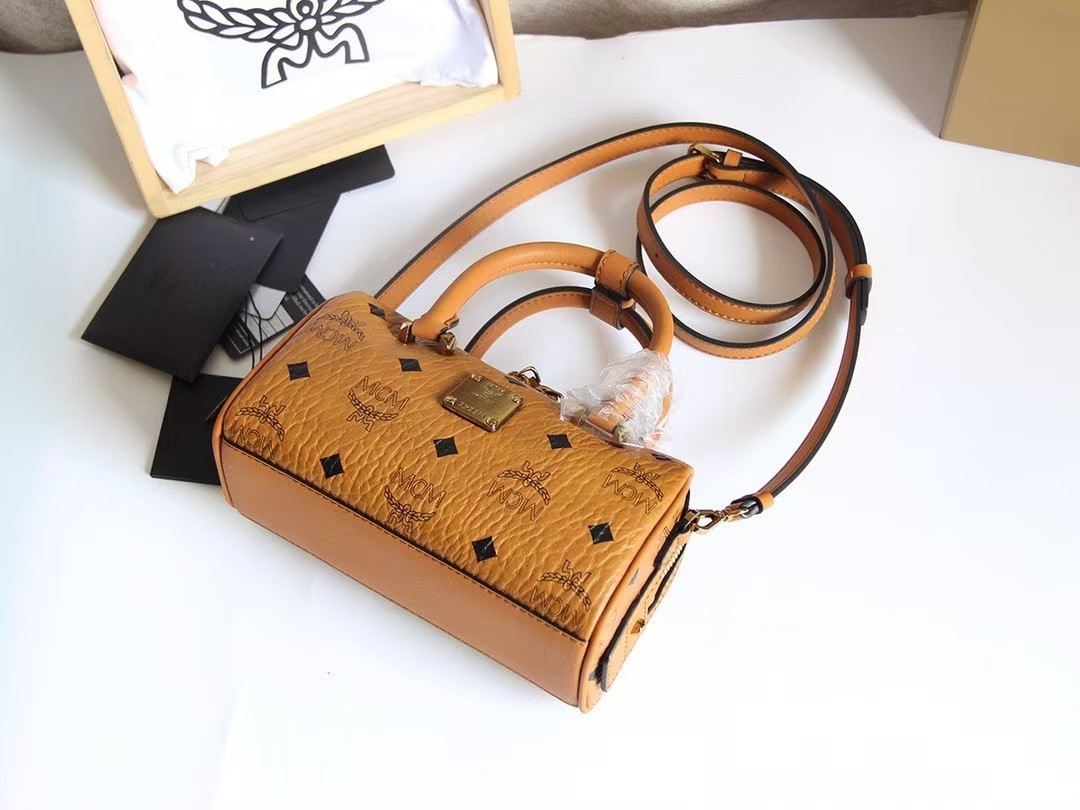 【MCM】Essential Visetos Origina ミニボストンバッグ 18.5*10.8CM-BRAND OFF