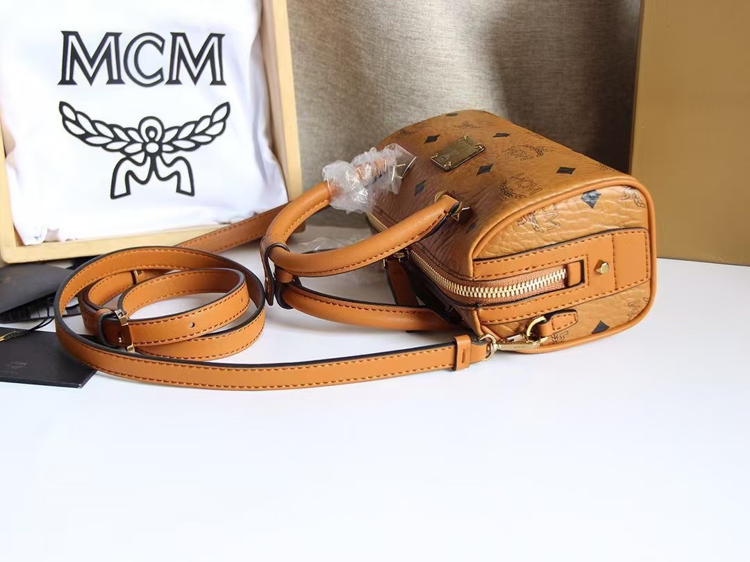 【MCM】Essential Visetos Origina ミニボストンバッグ 18.5*10.8CM-BRAND OFF