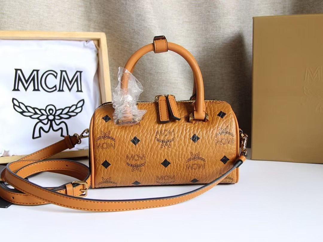 【MCM】Essential Visetos Origina ミニボストンバッグ 18.5*10.8CM-BRAND OFF