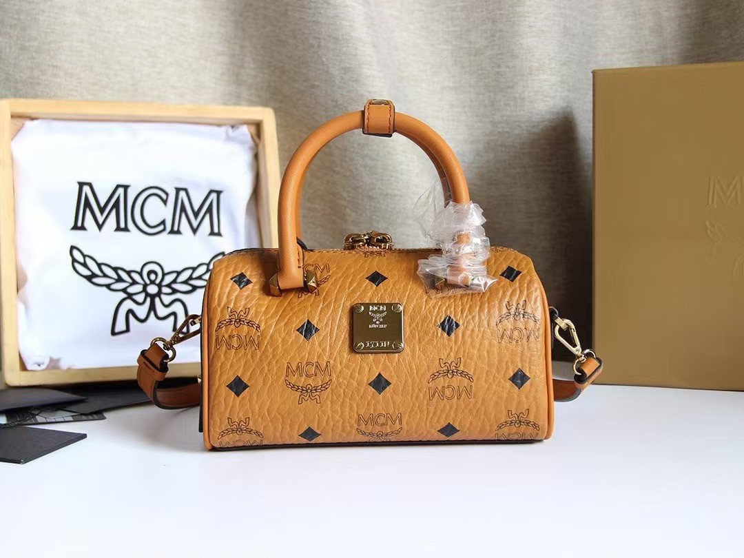 【MCM】Essential Visetos Origina ミニボストンバッグ 18.5*10.8CM-BRAND OFF