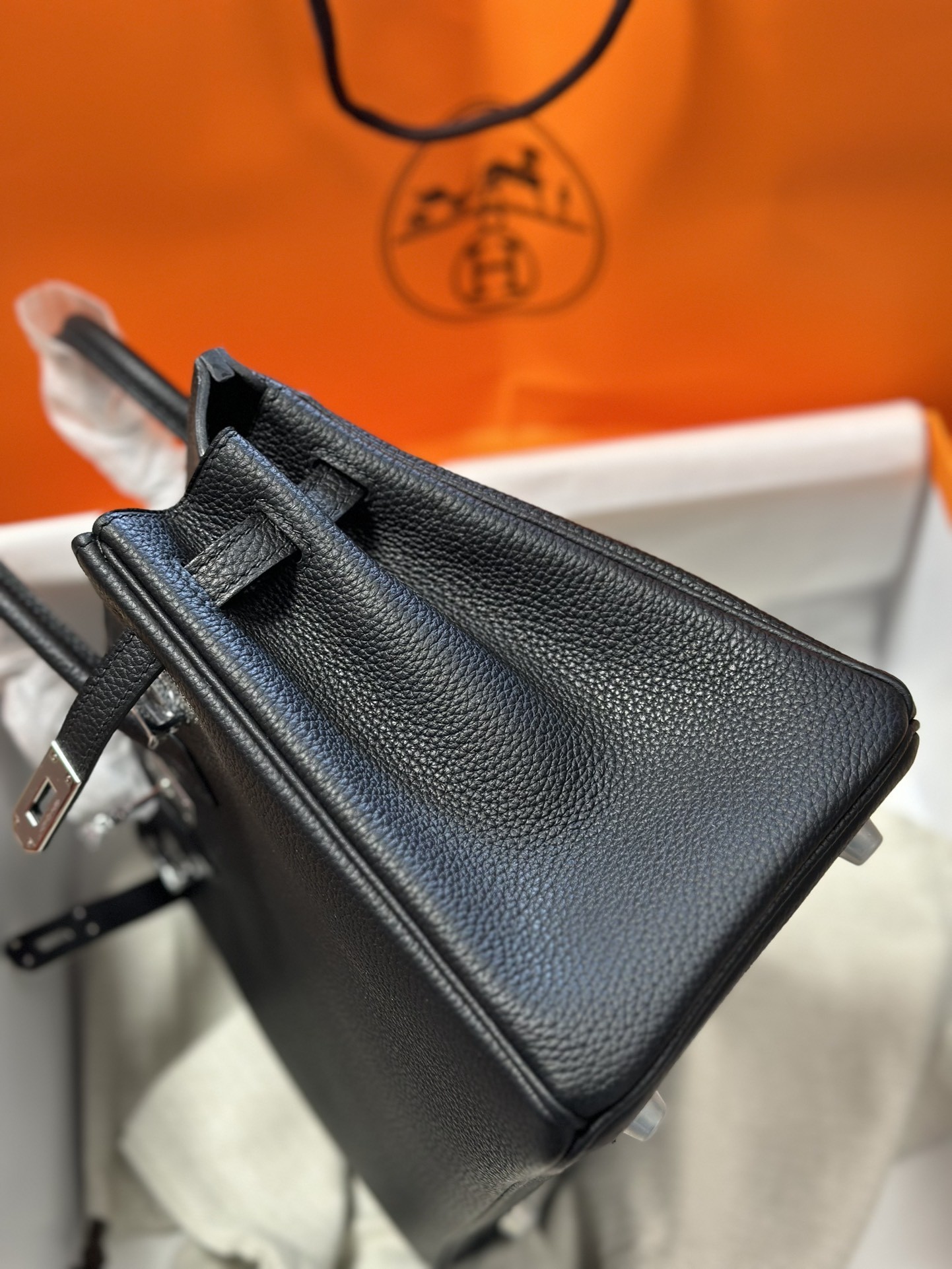 HERMES エルメス バーキン 25cm トゴ ブラック シルバー金具-BRAND OFF