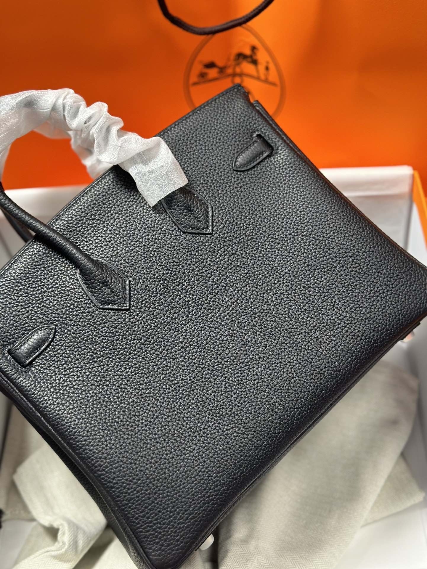 HERMES エルメス バーキン 25cm トゴ ブラック シルバー金具-BRAND OFF