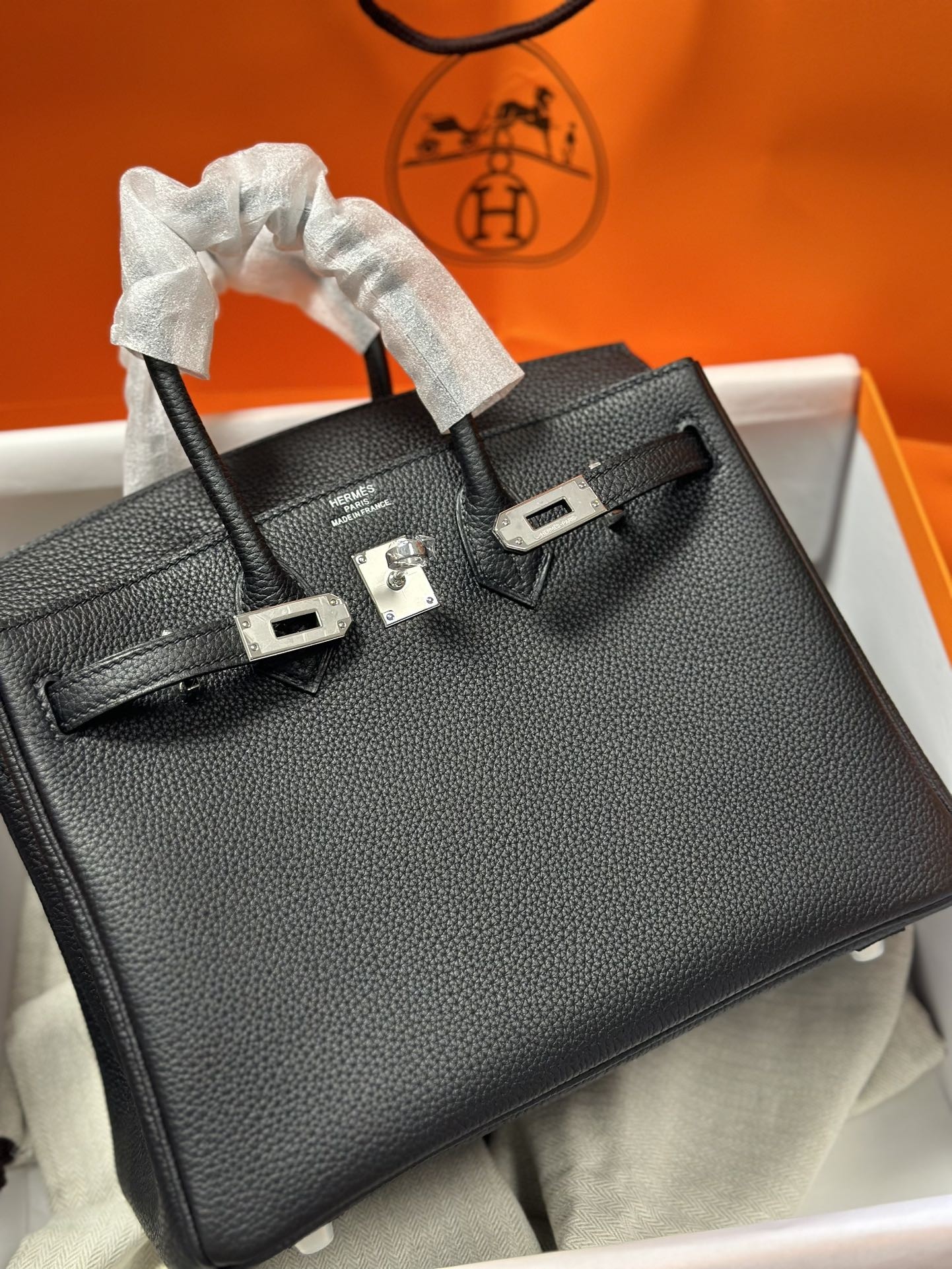 HERMES エルメス バーキン 25cm トゴ ブラック シルバー金具-BRAND OFF