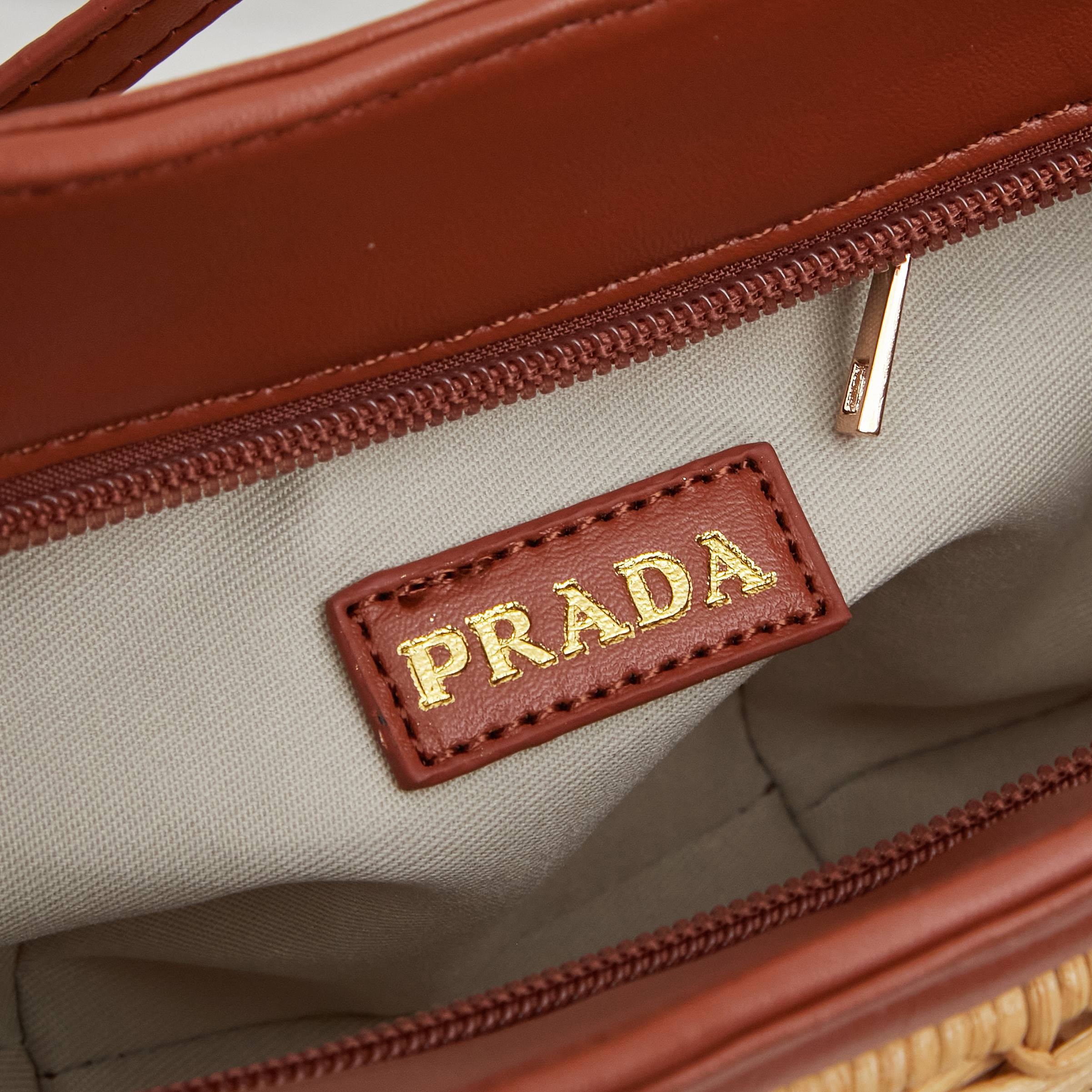 【PRADA旗艦店】プラダ 編みバッグ ハンドバッグ 25*15*7CM-BRAND OFF