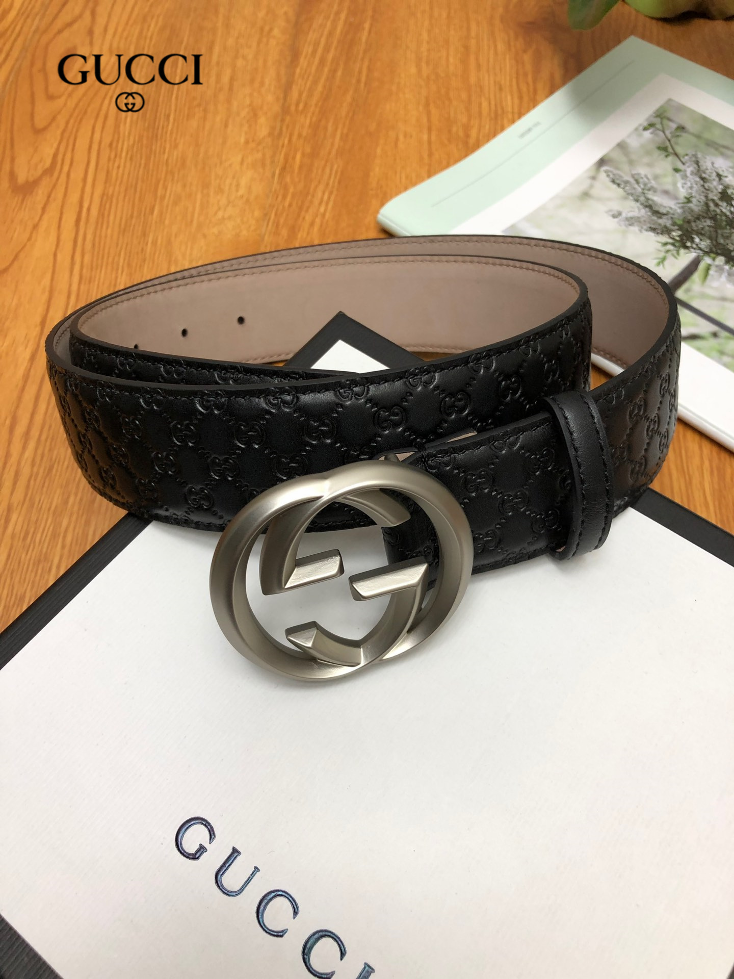 【 GUCCI】(クッチ)  3.8cm   ベルト メンズ-BRAND OFF