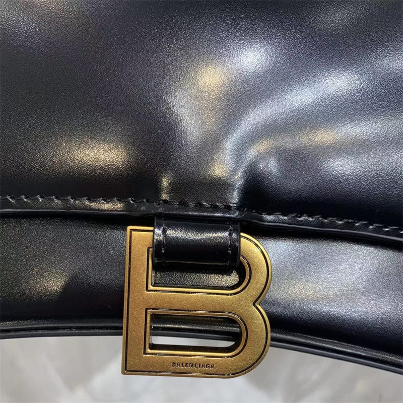 BALENCIAGA ブラック アワーグラス ハンドバッグ-BRAND OFF