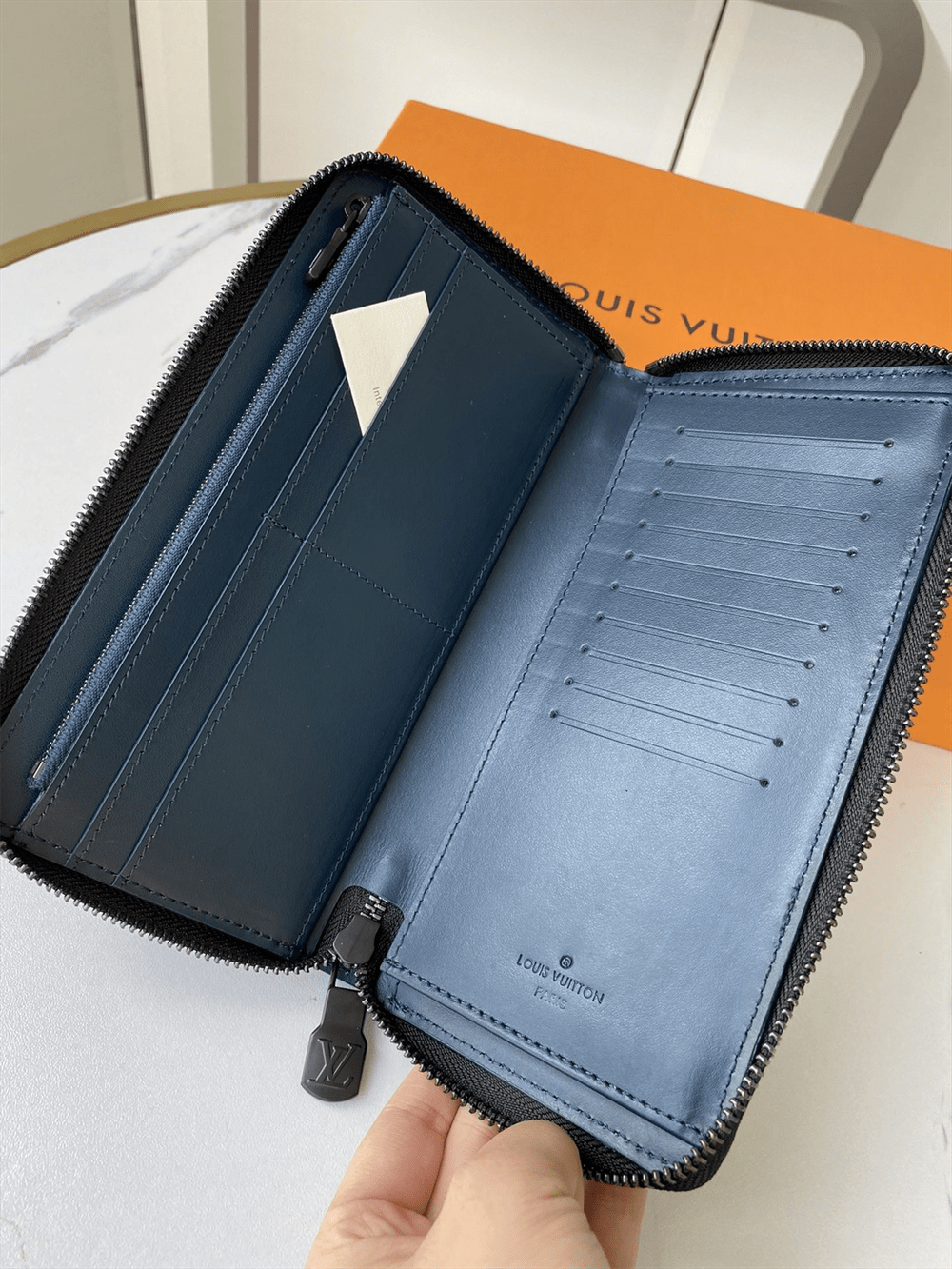 LouisVuitton 21SS CARTEIRA VERTICAL ZIPPY wallet Navy 長財布 M80423-BRAND OFF