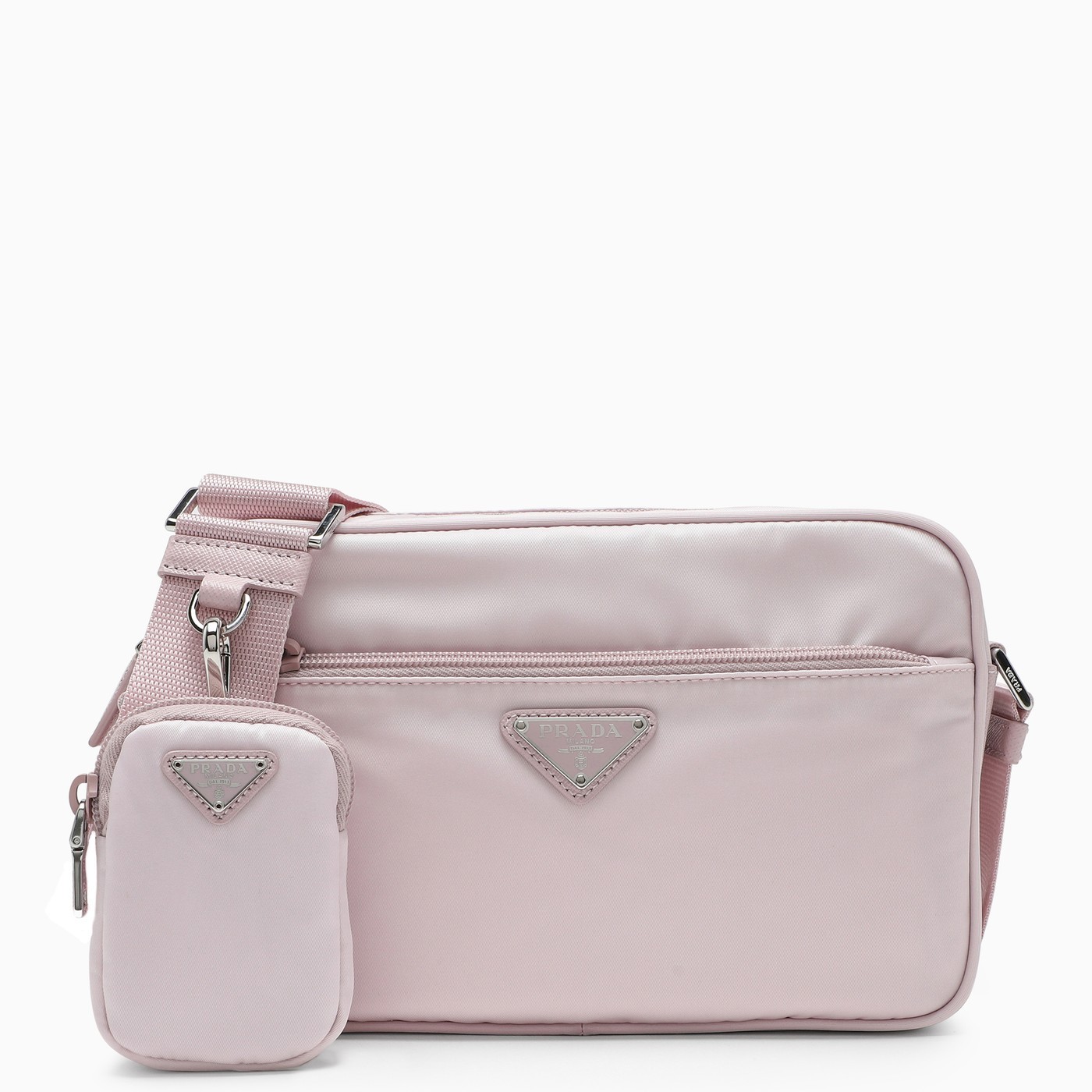 PRADA プラダ RE NYLON ロゴ ミニポーチ付き クロスボディバッグ-BRAND OFF