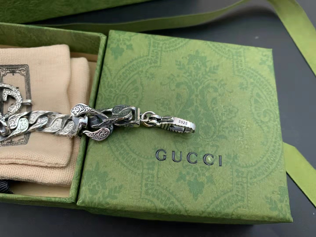 GUCCI  ダブルGチェーンブレスレット 20cm-BRAND OFF