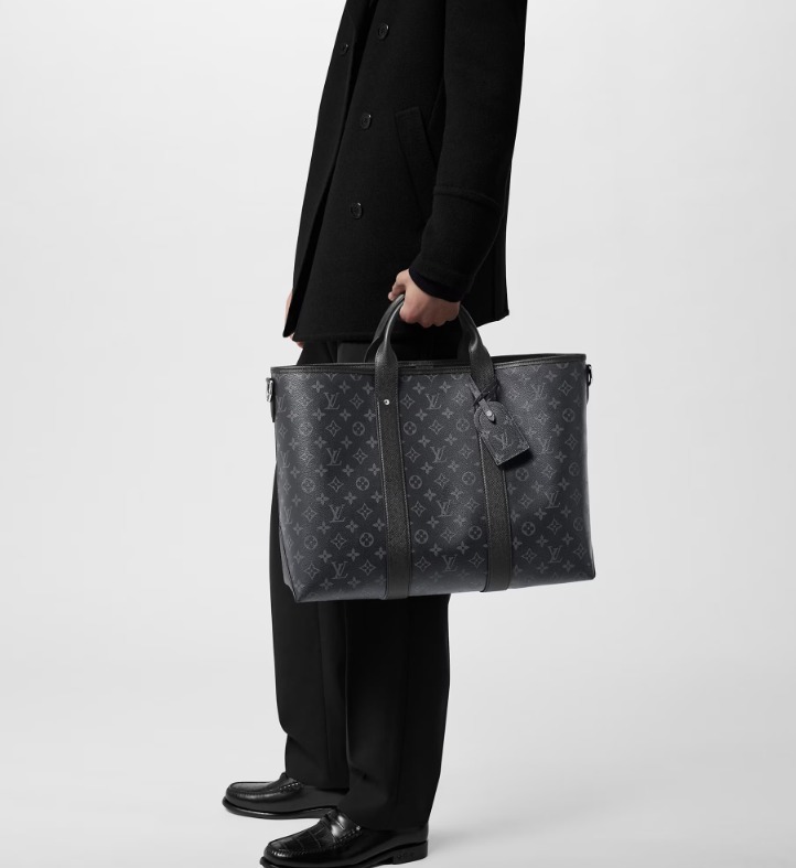 LOUIS VUITTON 機能的 ヴィトン トートバッグ ウィークエンド 白 黒 ビジネス M30919 M30937-BRAND OFF