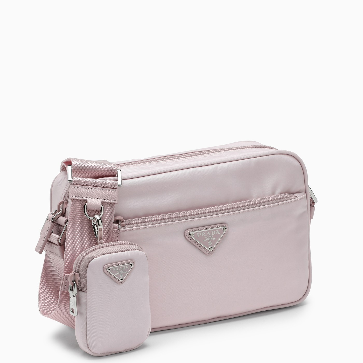 PRADA プラダ RE NYLON ロゴ ミニポーチ付き クロスボディバッグ-BRAND OFF