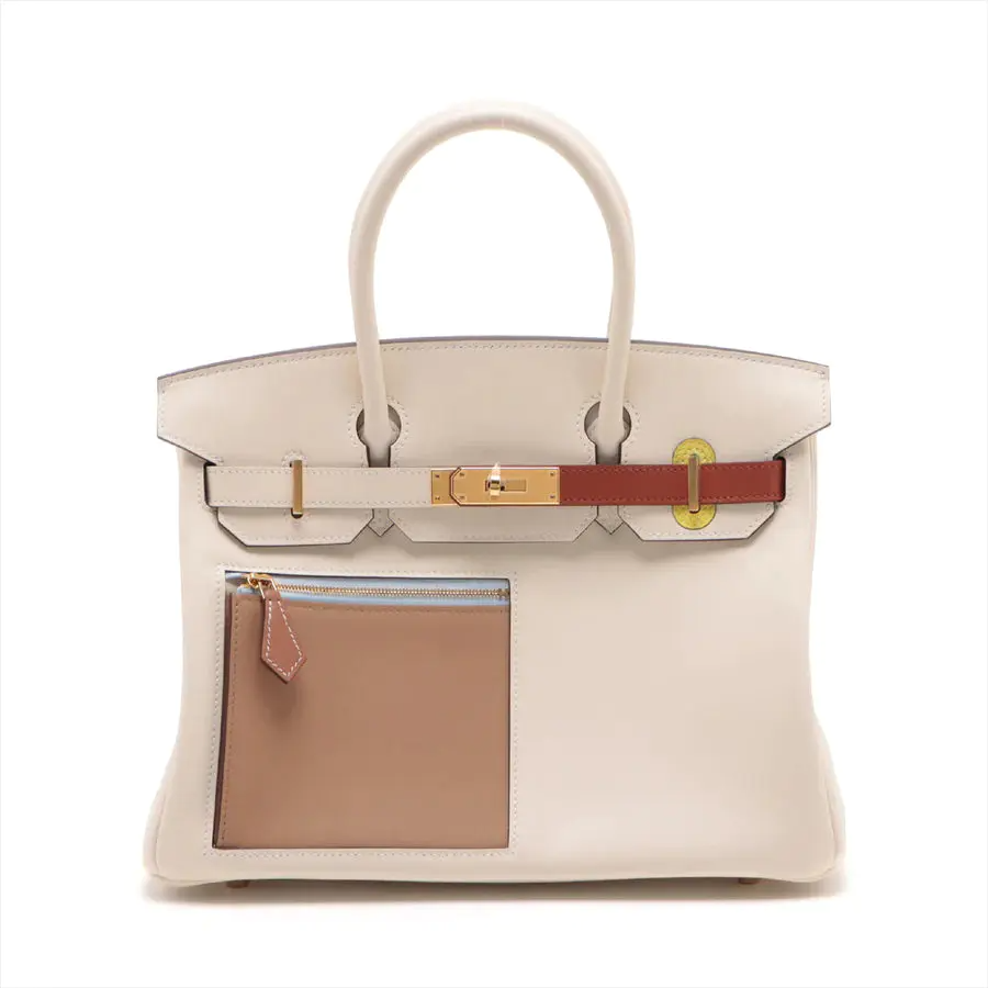 HERMES エルメス バーキン30 カラーマティック ヴォースイフト ナタ ゴールド金具-BRAND OFF