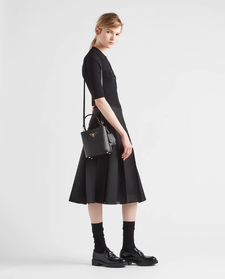 PRADAパニエ サフィアーノレザー スモールバッグ-BRAND OFF
