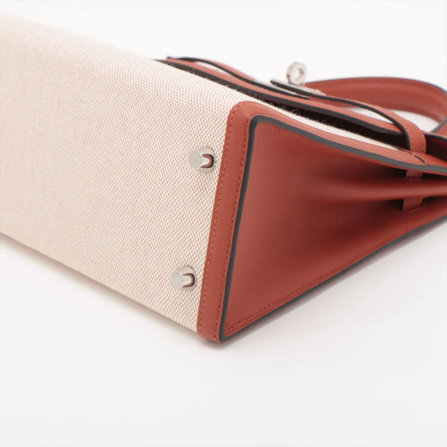 HERMES エルメス ケリーヴェルソ25 トワルアッシュ×ヴォースイフト キュイーブル-BRAND OFF