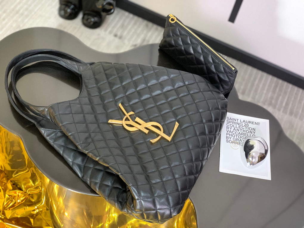 Saint Laurent icare maxiショッピングバッグ-ブラック-BRAND OFF