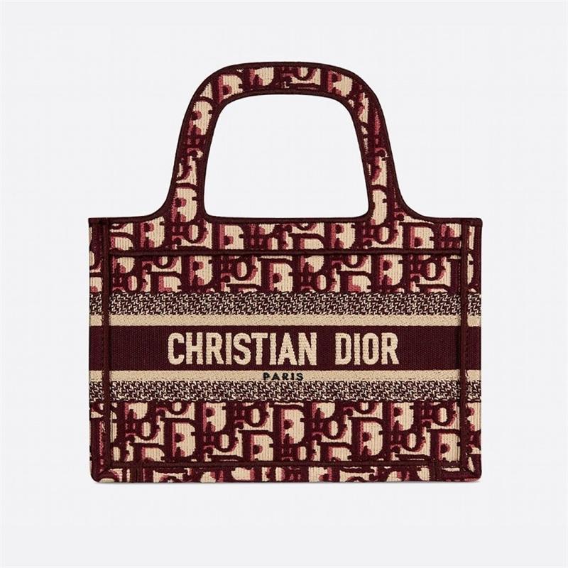【DIOR】 ディオール オブリーク 刺繍 ブックトートミニバッグ-BRAND OFF