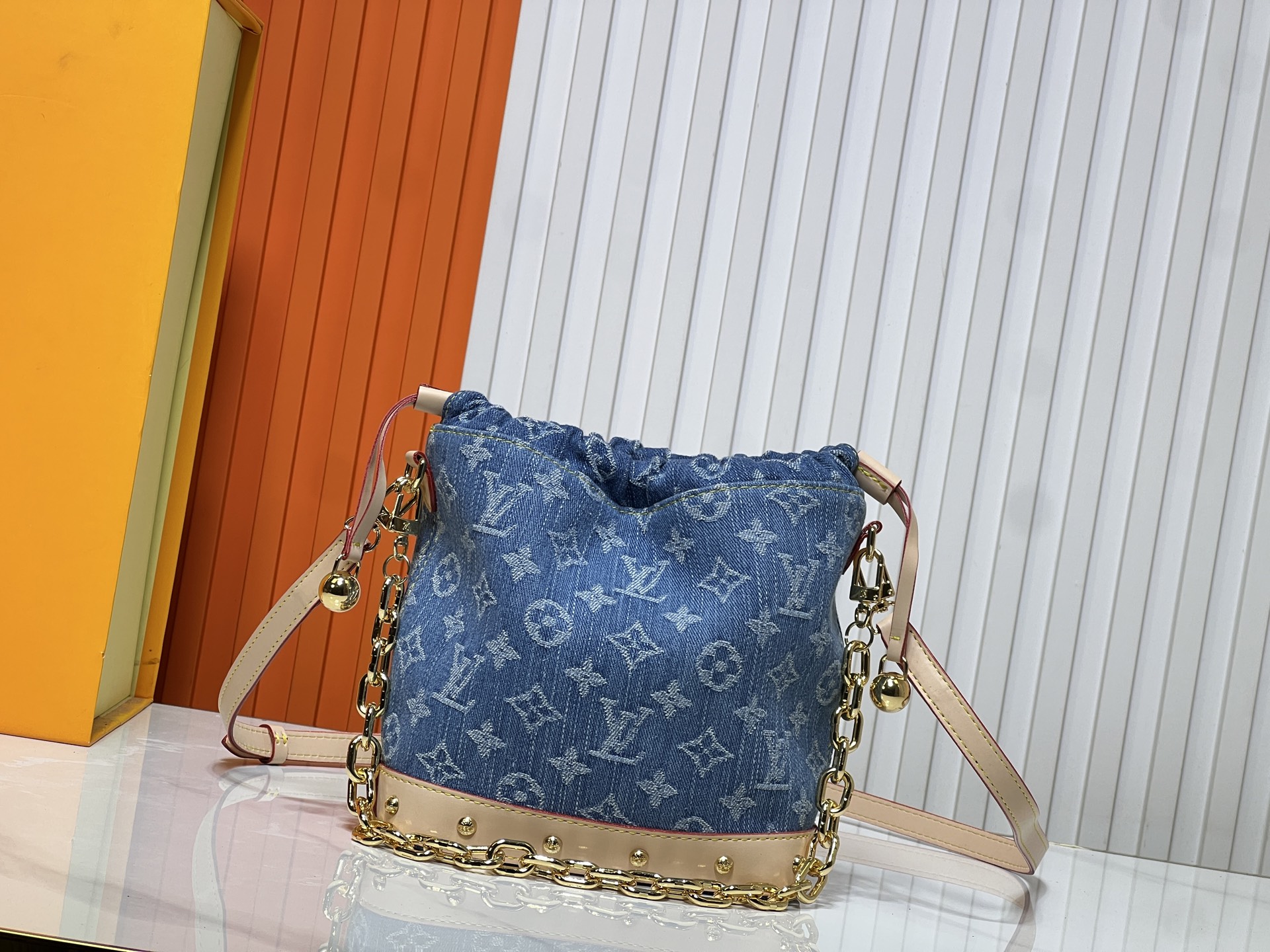 LOUIS VUITTON ルイヴィトン M83043 デニムのバケツバッグ-BRAND OFF
