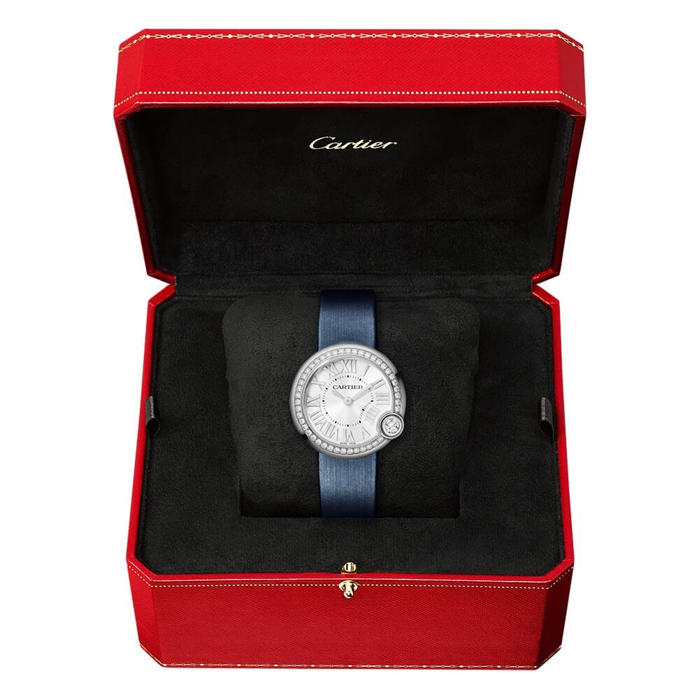 カルティエ バロンブラン ドゥ カルティエ 30mm ダイヤモンドセット ベゼル レディースウオッチ W4BL0003-BRAND OFF