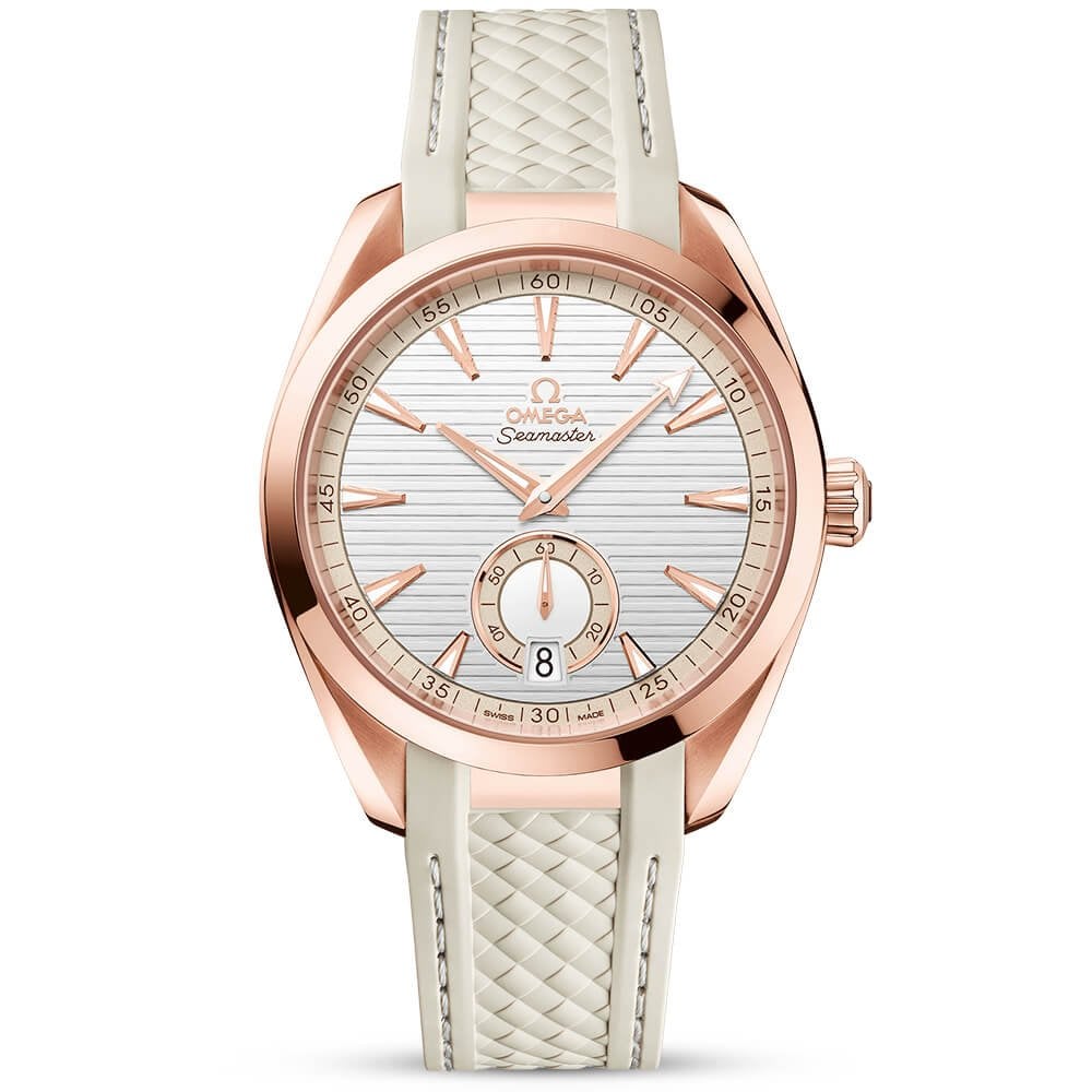 Seamaster Aqua Terra Small Seconds 41mm 18ct Sedna Gold Silver Dial Watch-BRAND OFF
