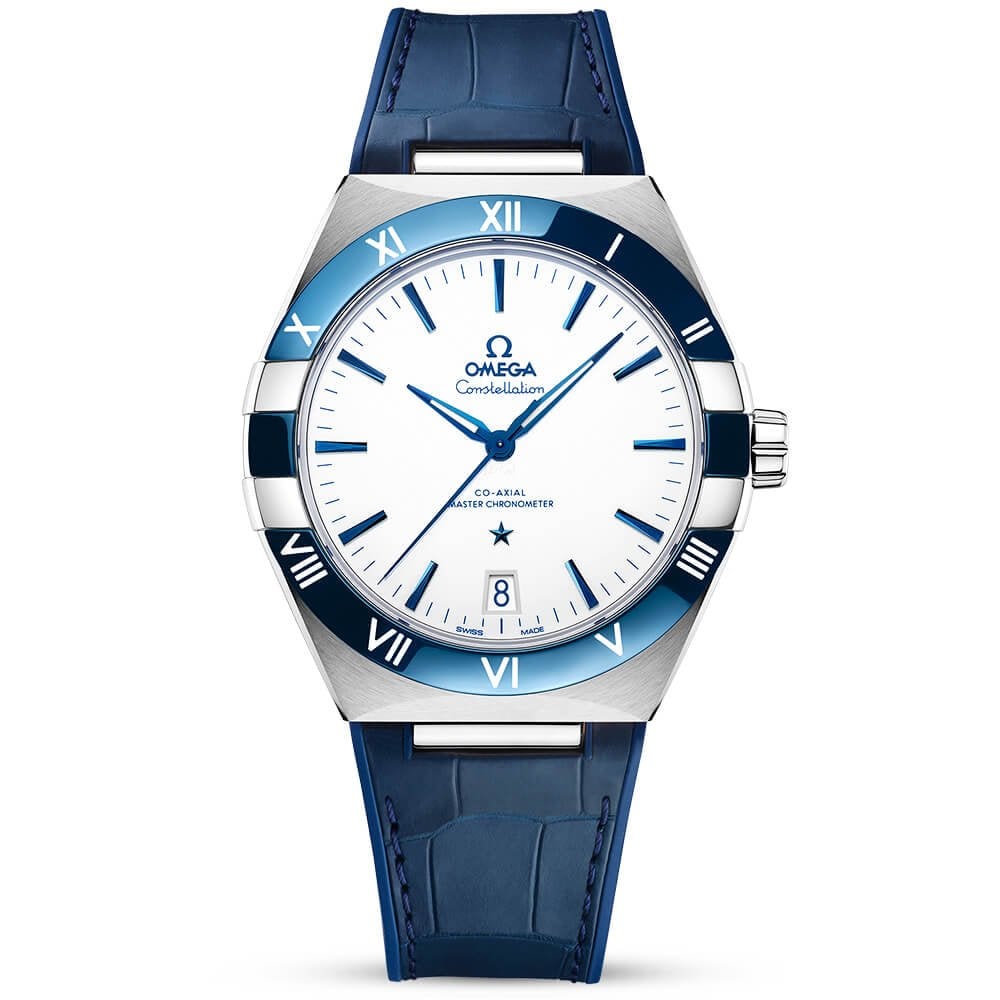 Constellation 41mm Steel & Ceramic White Ceramic Dial Automatic Strap Watch-BRAND OFF