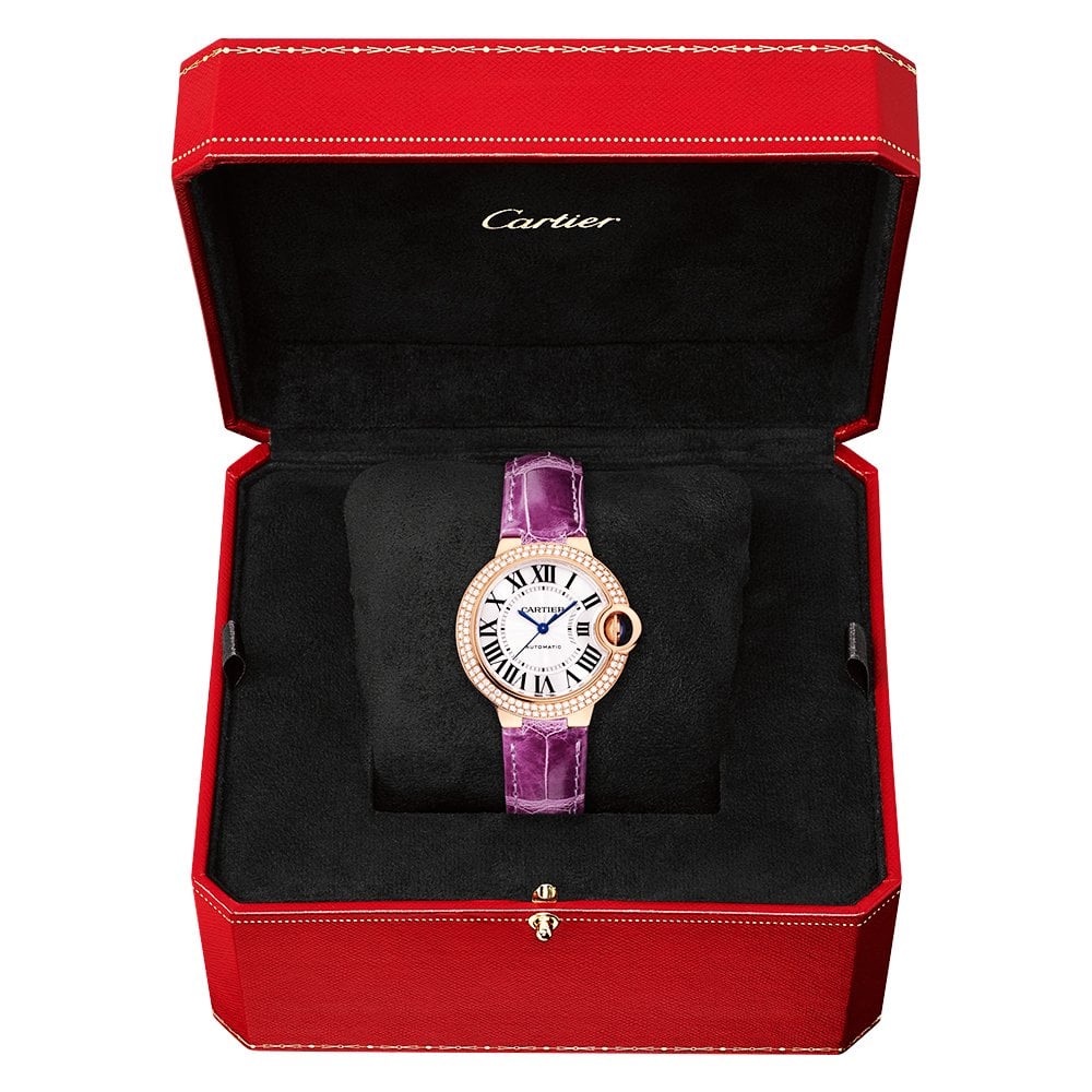 カルティエ バロン ブルー ドゥ カルティエ 33mm 18Kピンクゴールド ダイヤモンド ウォッチ WJBB0051-BRAND OFF