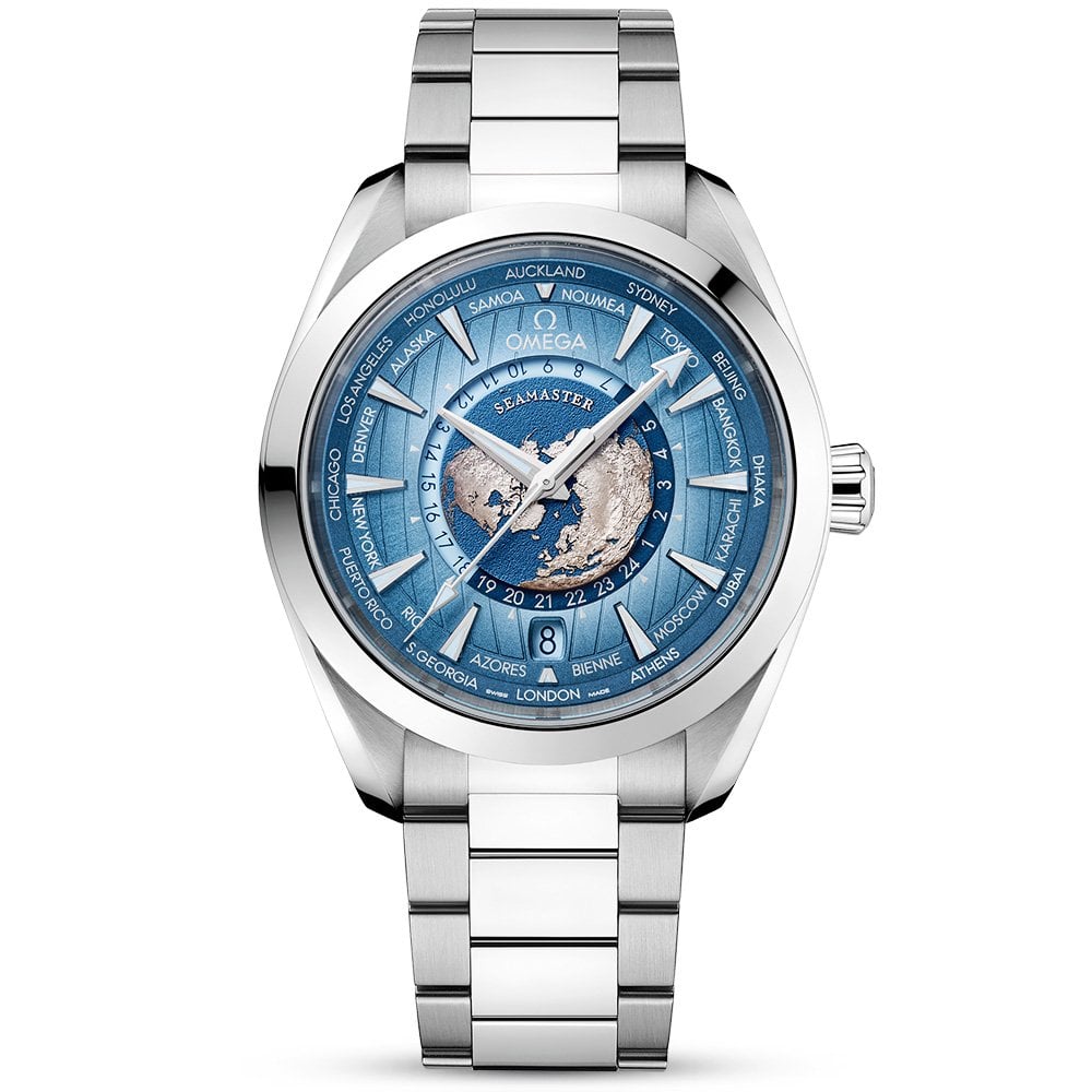 Seamaster Aqua Terra GMT Worldtimer 43mm Summer Blue Dial Men's Watch-BRAND OFF