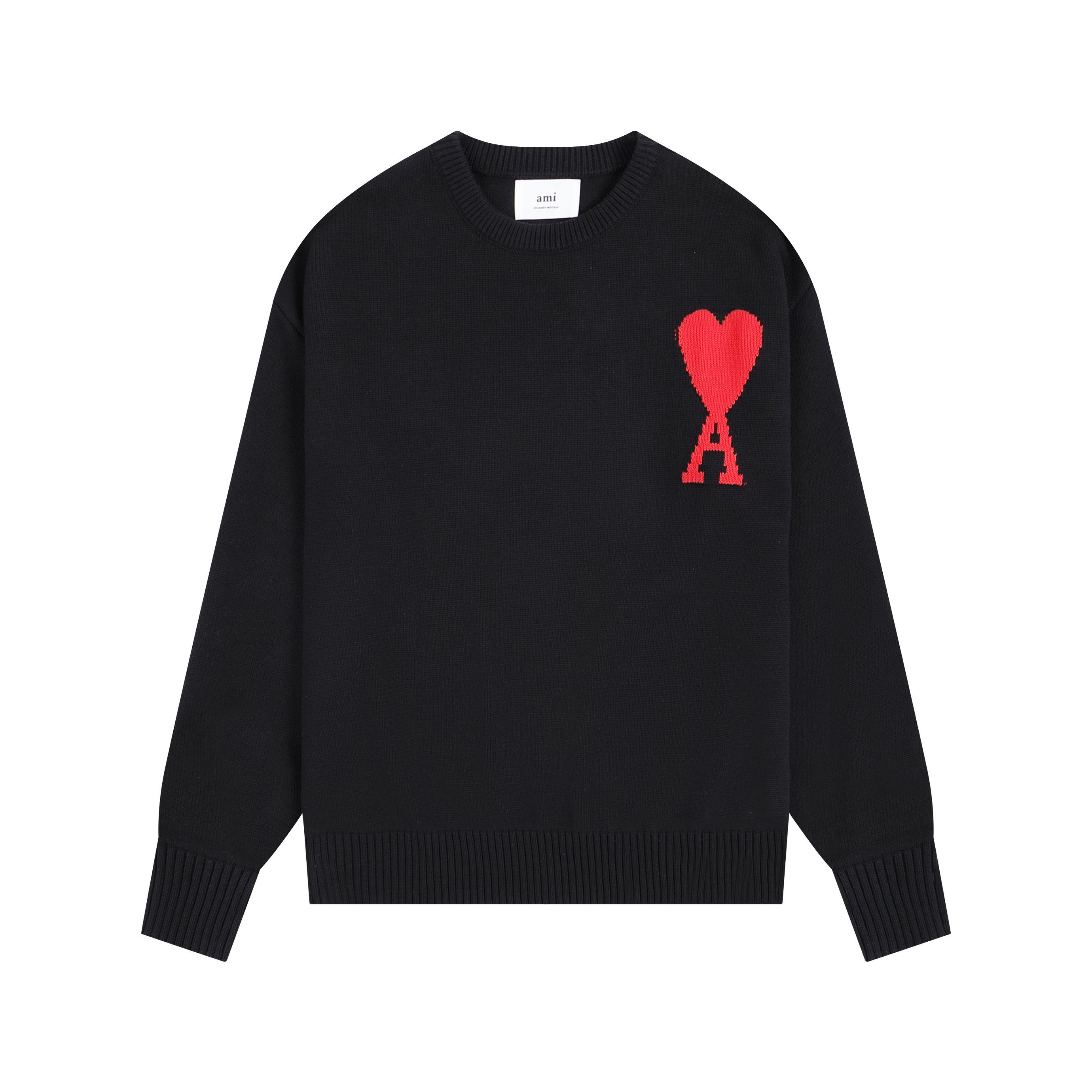 【AMI PARIS】 アミ パリス Intarsia Sweater ハートロゴ ニット ロゴ セーター オーバーサイズ-BRAND OFF