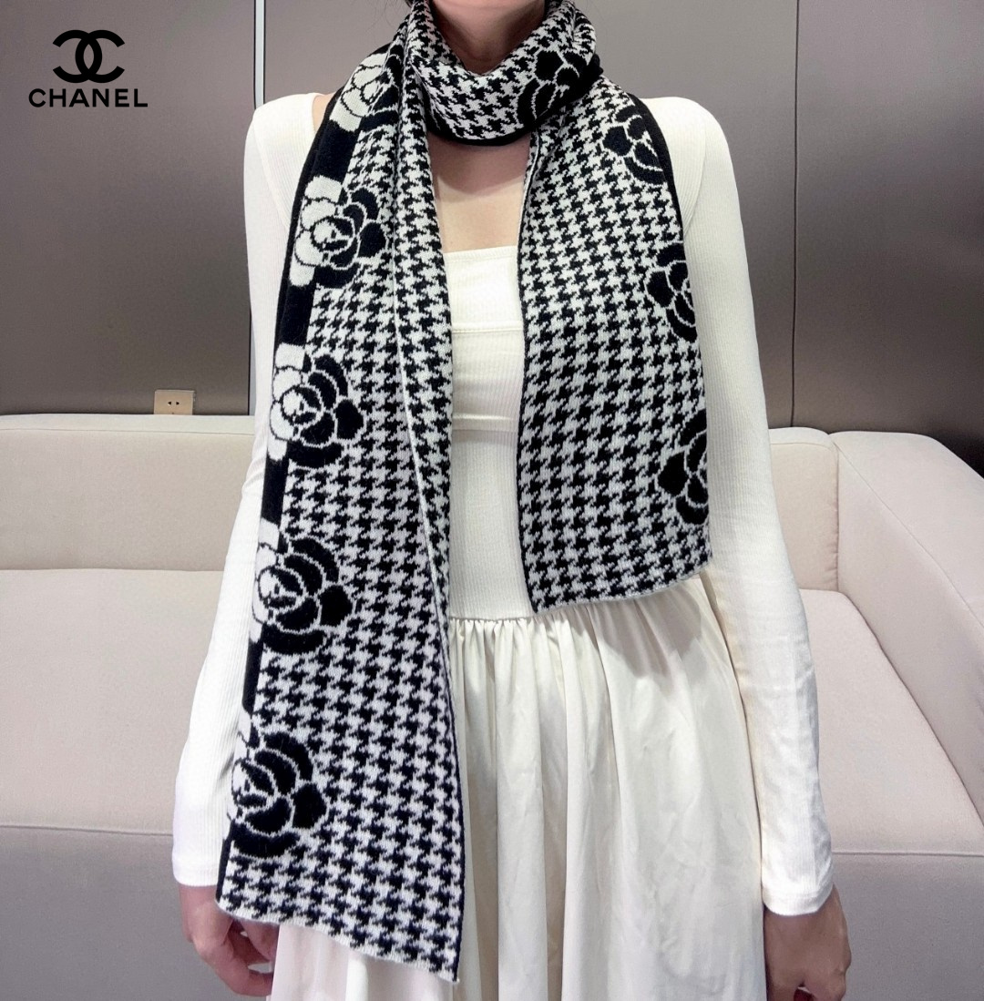 【CHANEL  シャネル 】スカーフ 33*180CM  241209-BRAND OFF