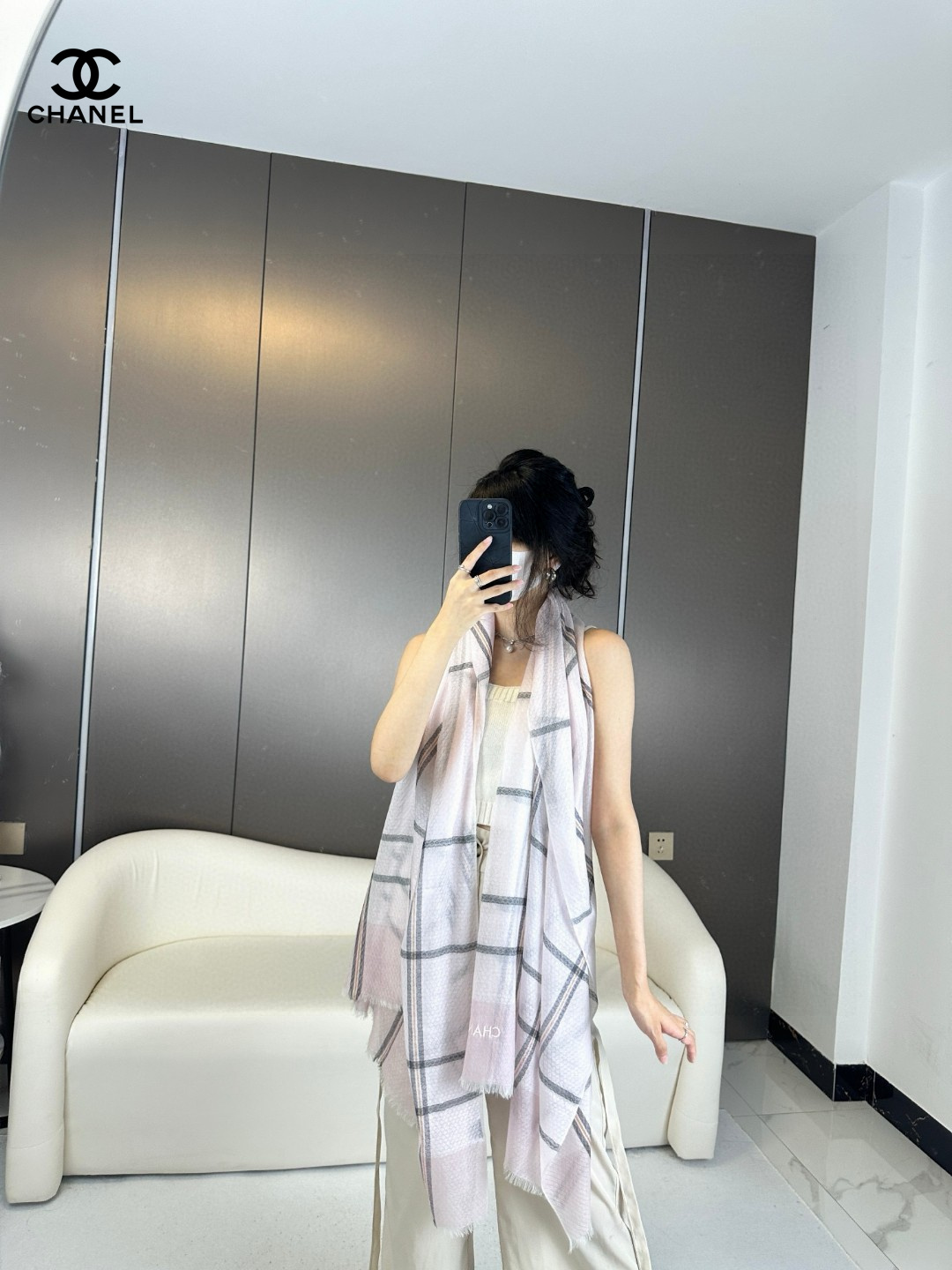 【CHANEL  シャネル 】スカーフ80*200CM  241209-BRAND OFF