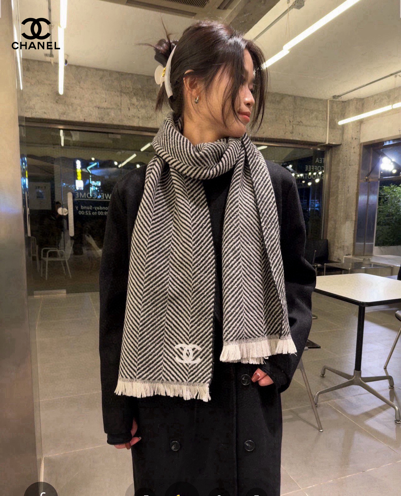 【CHANEL  シャネル 】スカーフ35*180CM  241209-BRAND OFF