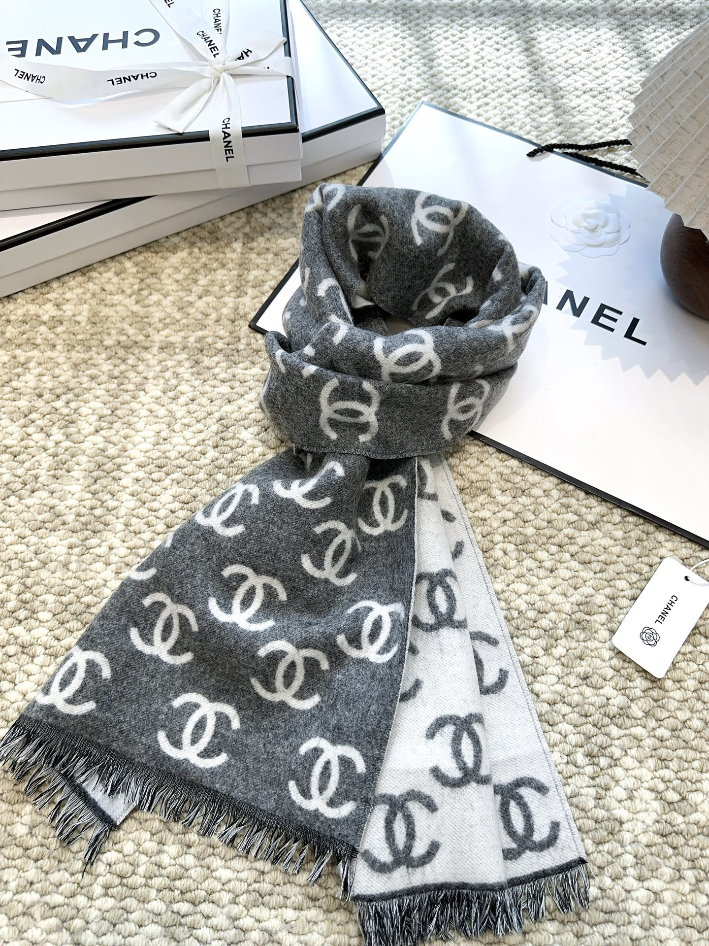 【CHANEL  シャネル 】スカーフ35*195CM  241209-BRAND OFF