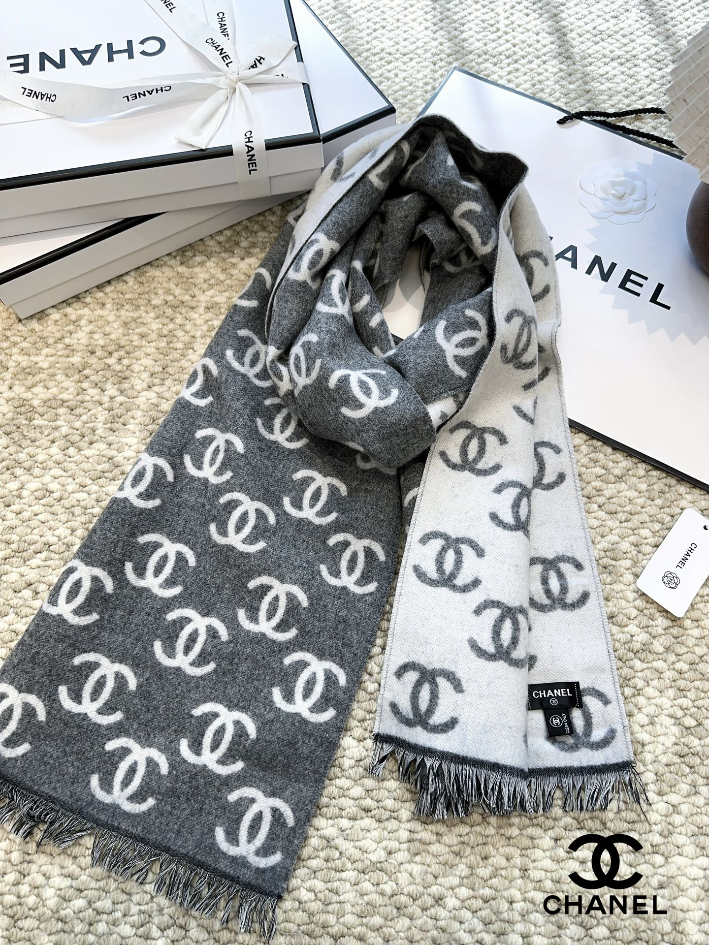 【CHANEL  シャネル 】スカーフ35*195CM  241209-BRAND OFF