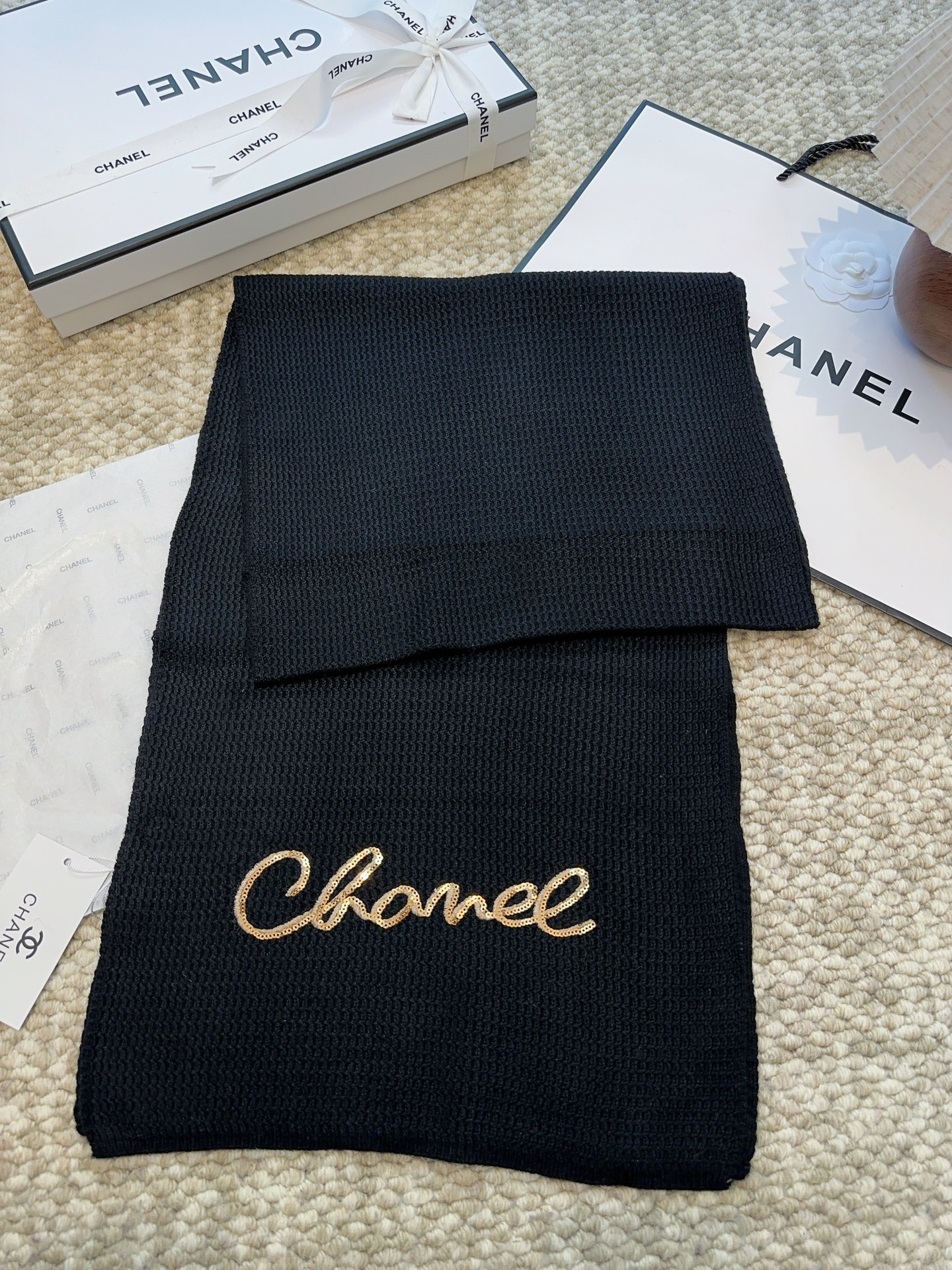 【CHANEL  シャネル 】スカーフ38*186CM  241209-BRAND OFF