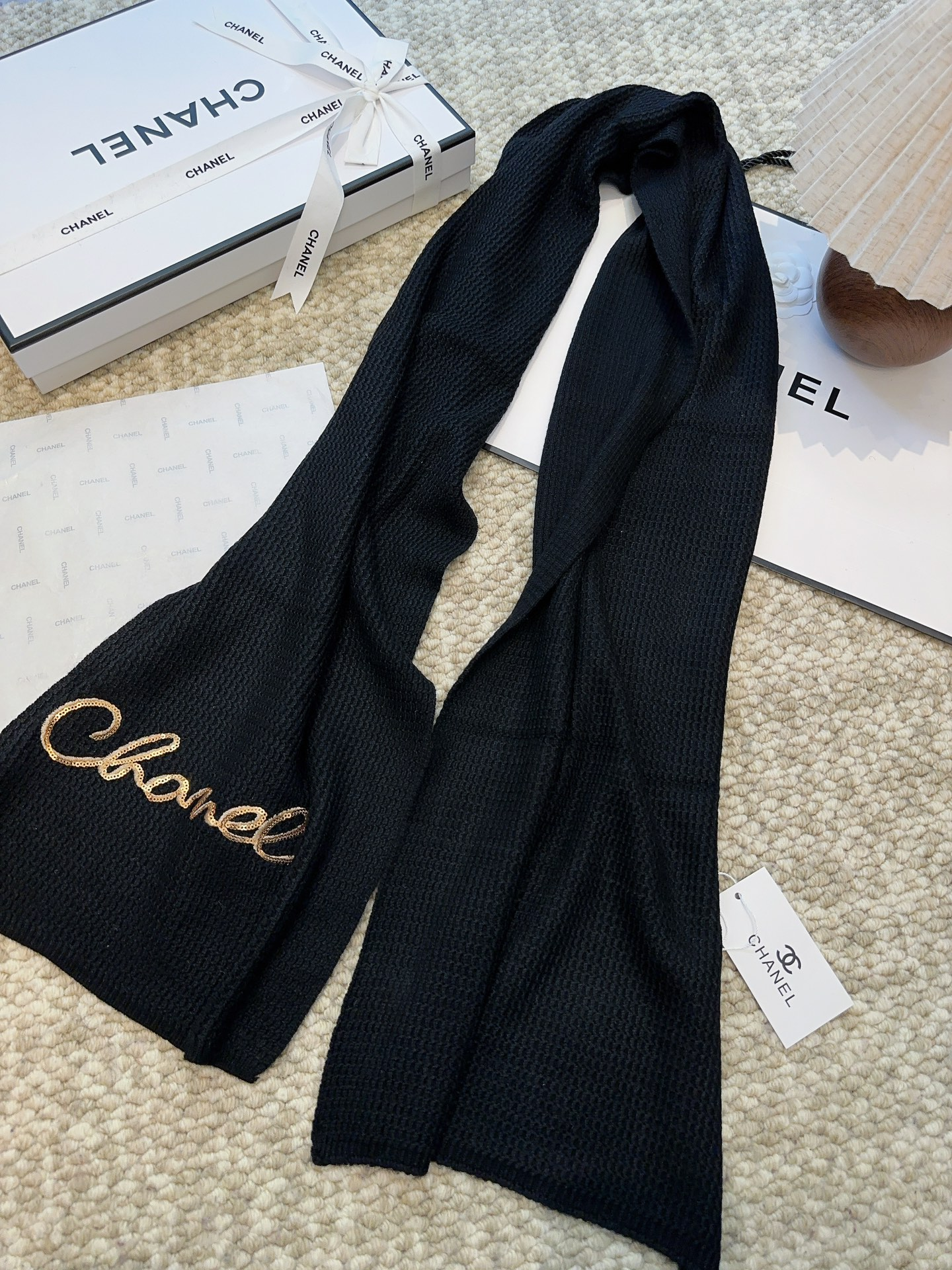 【CHANEL  シャネル 】スカーフ38*186CM  241209-BRAND OFF
