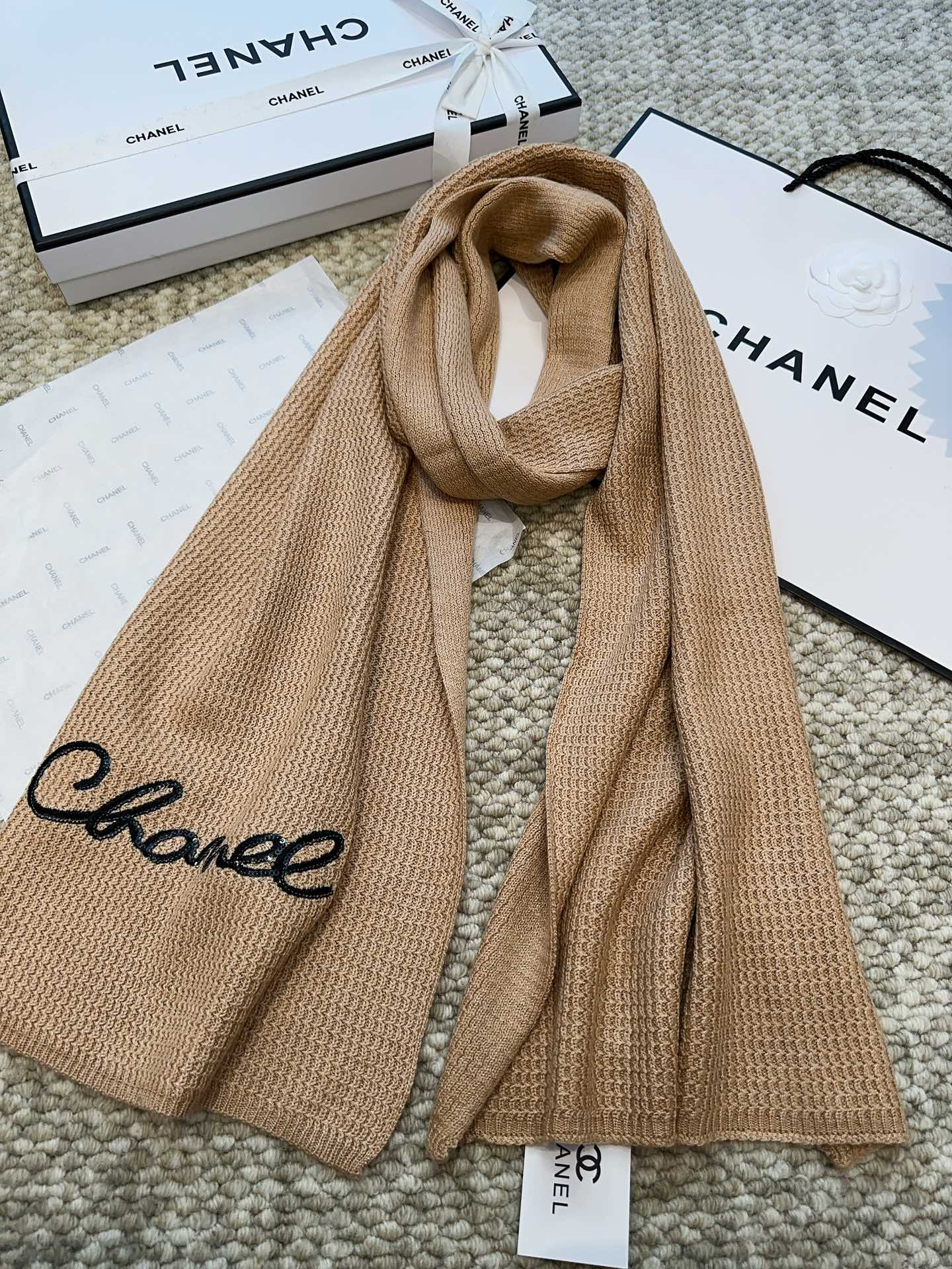 【CHANEL  シャネル 】スカーフ38*186CM  241209-BRAND OFF