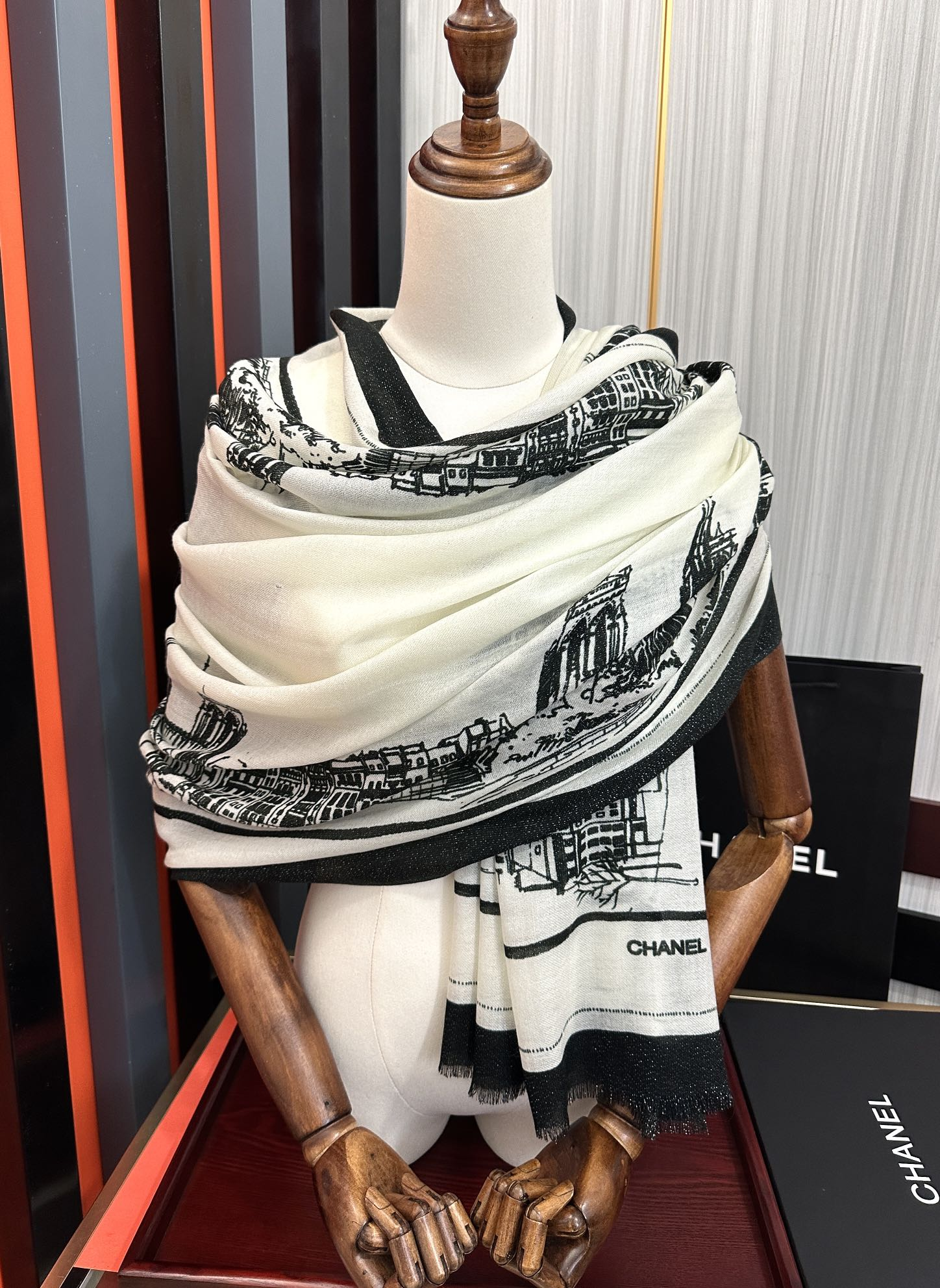 【CHANEL  シャネル 】スカーフ100*200CM  241209-BRAND OFF